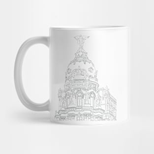 Madrid Metropolis Line Drawing Sticker Mug